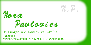 nora pavlovics business card